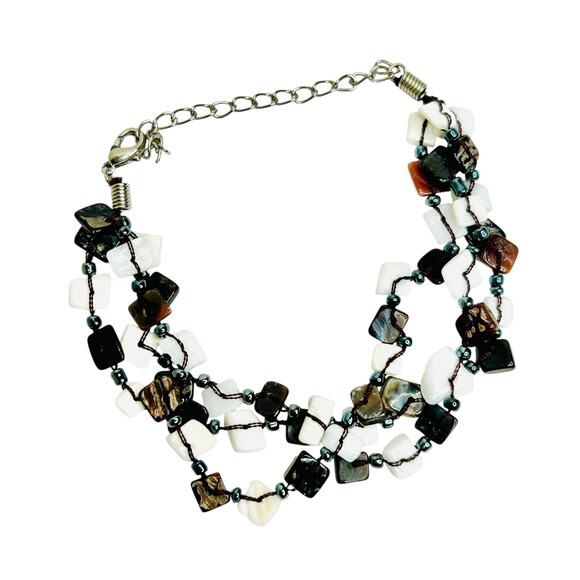 Modest Anklets Mixed Lot Silver Tones Shell AB Sparkle - Picture 3 of 4